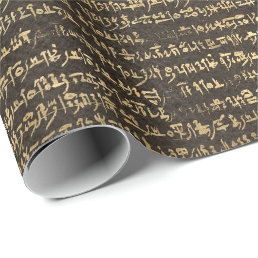 Horus Gold Egyptian Hieroglyphics Antiek Script Cadeaupapier (Rol Hoek)