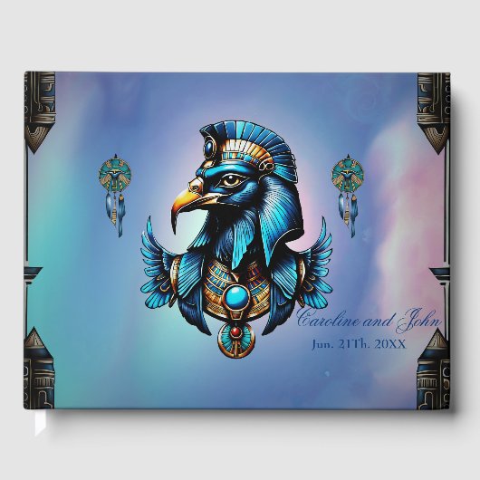 Horus is de Egyptische valkengod. Gastenboek (Voorkant)