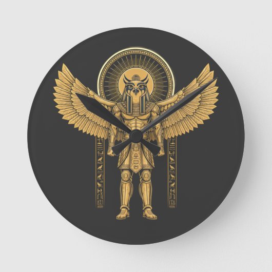 Horus met Zonneschijf Ronde Klok (Voorkant)
