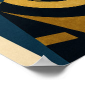 Horus Modern Egyptian Art Poster Gold Blue (Hoek)