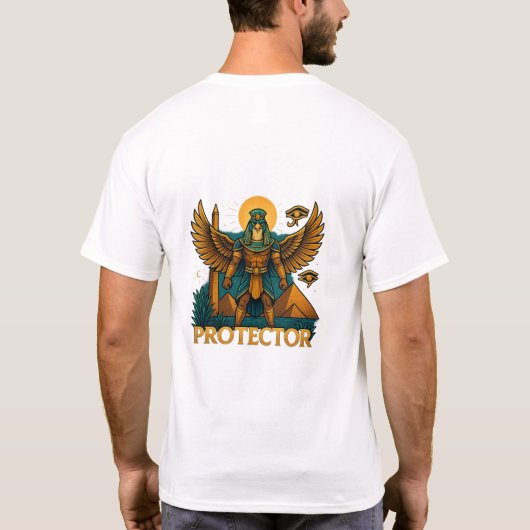 Horus the Protector – Bold Ancient Egyptian Falcon T-shirt (Achterkant)