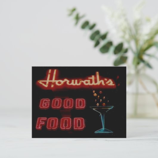 Horwaths, Elmwood Pk. I L.  Neon Post Card Briefkaart (Staand voorkant)