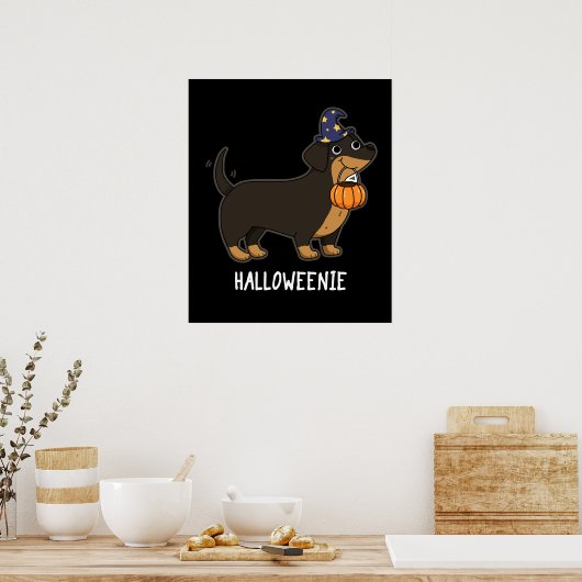 Horweenie Funny Sause Dog Pun Dark BG Poster (Keuken)