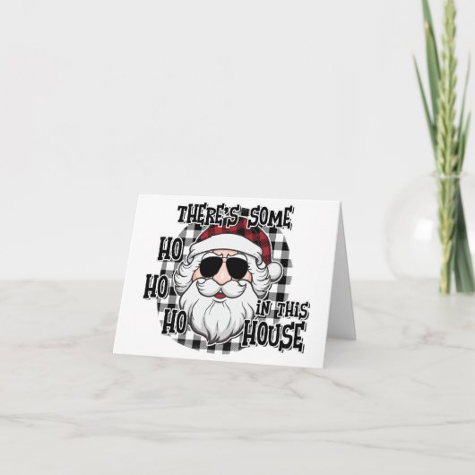 Hos in dit Huis | Punny Santa Sublimation Feestdagen Kaart (Voorkant)