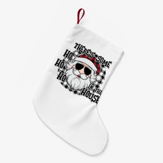 Hos in dit Huis | Punny Santa Sublimation Kleine Kerstsok (Voorkant (Hangend))