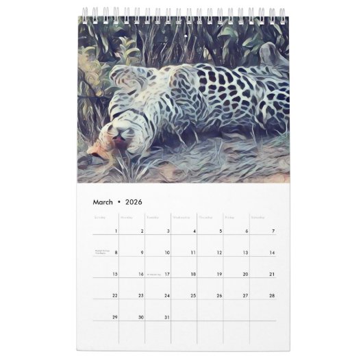 Hosana de Leopard 2019 Wall Calendar Kalender (Mar 2026)