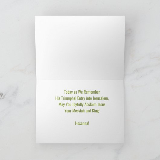 HOSANNA Palm Sunday Kaart (Binnen)
