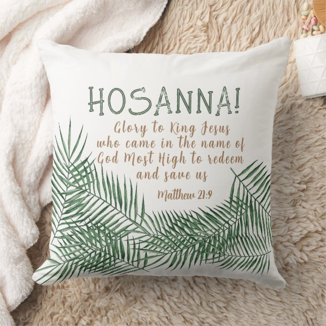 HOSANNA Palm Sunday Square Kussen (Deken)