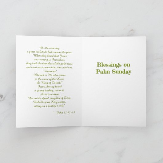 HOSANNA Palm Zondag Kaart (Johannes 12:12-15) (Binnen)
