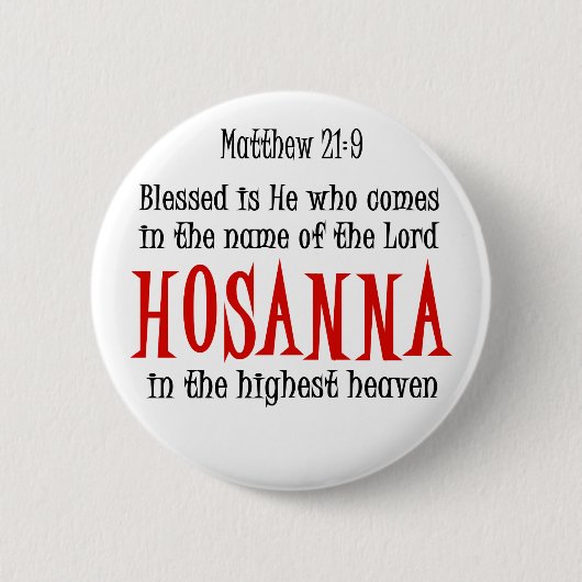 Hosanna Ronde Button 5,7 Cm (Voorkant)