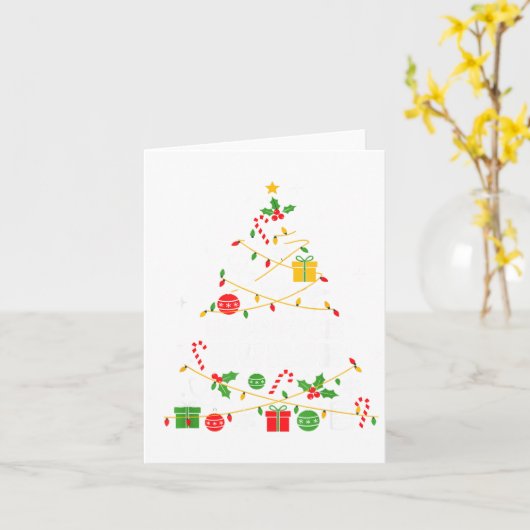 Hosce Nurse Christmas Tree Lights Womens Mens Kids Kaart (Gele Bloem)