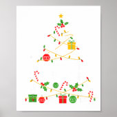 Hosce Nurse Christmas Tree Lights Womens Mens Kids Poster (Voorkant)