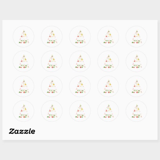 Hosce Nurse Christmas Tree Lights Womens Mens Kids Ronde Sticker (Vel)