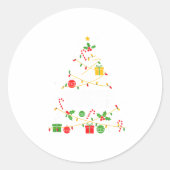 Hosce Nurse Christmas Tree Lights Womens Mens Kids Ronde Sticker (Voorkant)