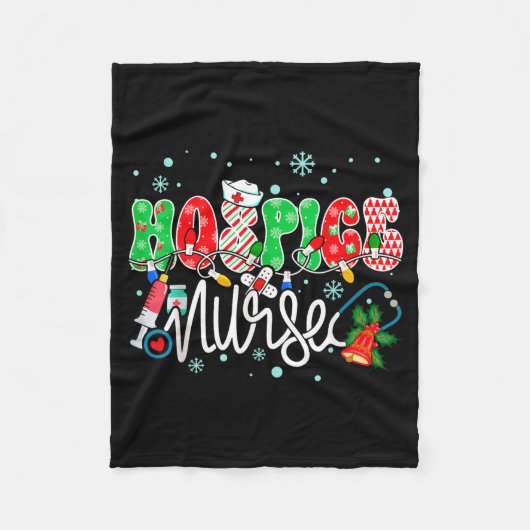 Hosce Nurse Funny Xmas Light Stethoscope Christmas Fleece Deken (Voorkant)