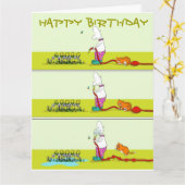 Hose Down, grappig tuinieren dikke kat & Duncan ka Kaart (Gele Bloem)