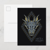 HOSE OF THE DRAGON Balerion Skull Diamond Crest Briefkaart (Voorkant / Achterkant)