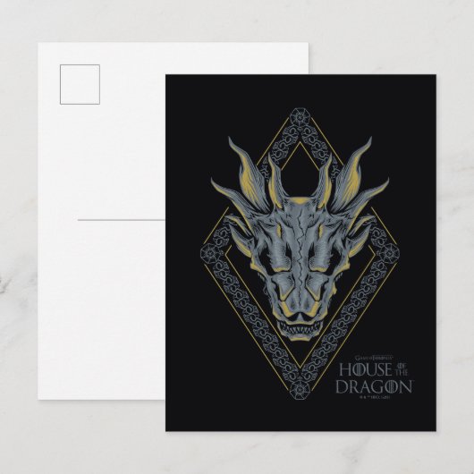 HOSE OF THE DRAGON Balerion Skull Diamond Crest Briefkaart (Voorkant / Achterkant)