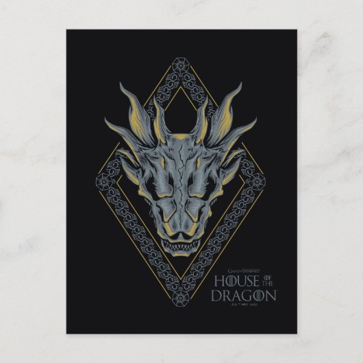 HOSE OF THE DRAGON Balerion Skull Diamond Crest Briefkaart (Voorkant)