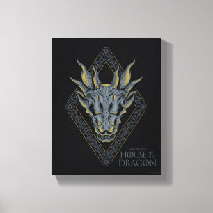 HOSE OF THE DRAGON Balerion Skull Diamond Crest Canvas Afdruk