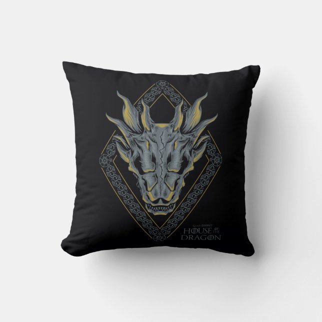 HOSE OF THE DRAGON Balerion Skull Diamond Crest Kussen (Voorkant)