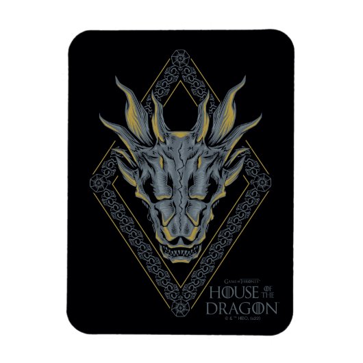 HOSE OF THE DRAGON Balerion Skull Diamond Crest Magneet (Verticaal)