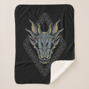 HOSE OF THE DRAGON Balerion Skull Diamond Crest Sherpa Deken