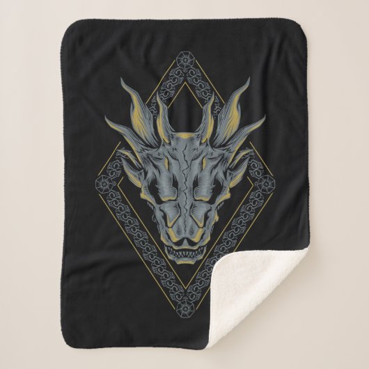 HOSE OF THE DRAGON Balerion Skull Diamond Crest Sherpa Deken (Voorkant)