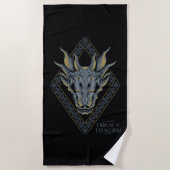 HOSE OF THE DRAGON Balerion Skull Diamond Crest Strandlaken (Voorkant)