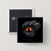 HOSE OF THE DRAGON Dragon's Eye Iron Throne Vierkante Button 5,1 Cm (Voorkant /achterkant)
