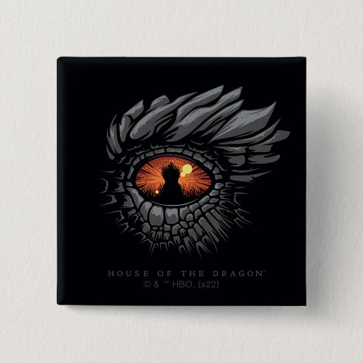 HOSE OF THE DRAGON Dragon's Eye Iron Throne Vierkante Button 5,1 Cm (Voorkant)