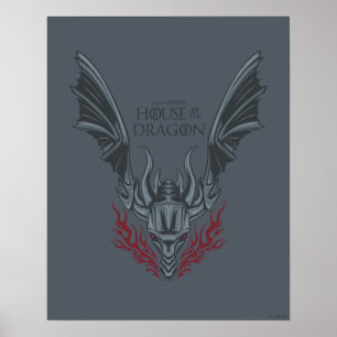 HOSE OF THE DRAGON Fire-Breathing Dragon Head Poster