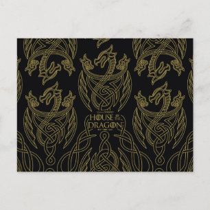 HOSE OF THE DRAGON Gold Filigree Dragon Pattern Briefkaart