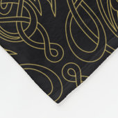 HOSE OF THE DRAGON Gold Filigree Dragon Pattern Fleece Deken (Hoek)