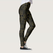 HOSE OF THE DRAGON Gold Filigree Dragon Pattern Leggings (Rechts)
