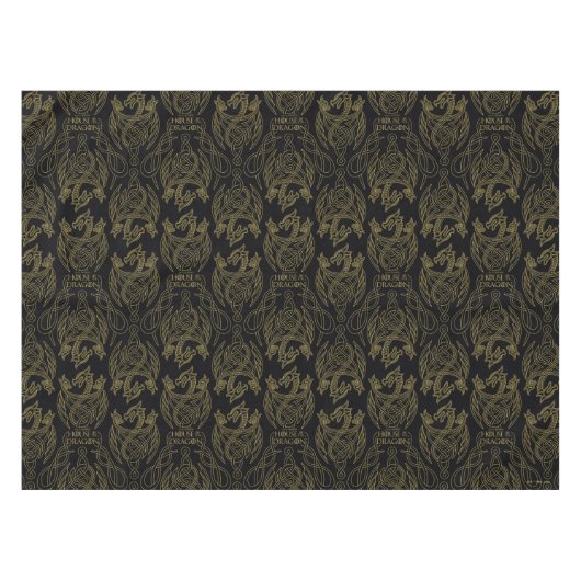 HOSE OF THE DRAGON Gold Filigree Dragon Pattern Tafelkleed (Voorkant (Horizontaal))