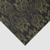 HOSE OF THE DRAGON Gold Filigree Dragon Pattern Tissuepapier (Detail)