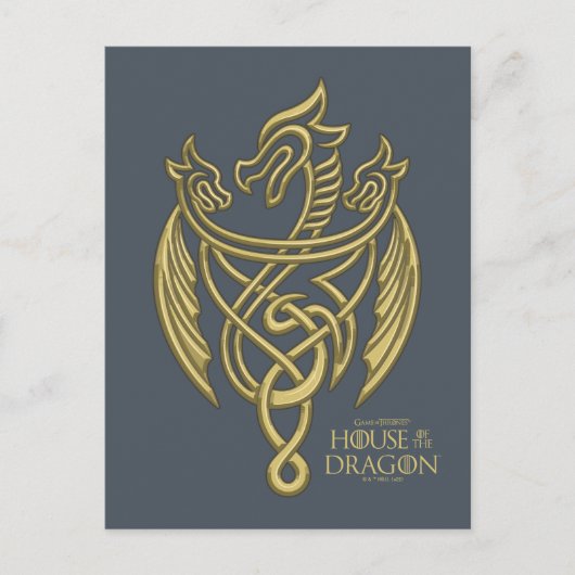 HOSE OF THE DRAGON Golden Filigree Dragon Crest Briefkaart (Voorkant)