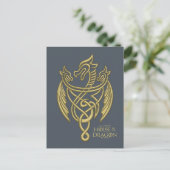 HOSE OF THE DRAGON Golden Filigree Dragon Crest Briefkaart (Staand voorkant)