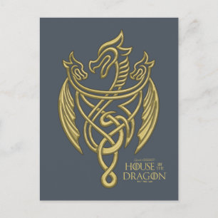 HOSE OF THE DRAGON Golden Filigree Dragon Crest Briefkaart