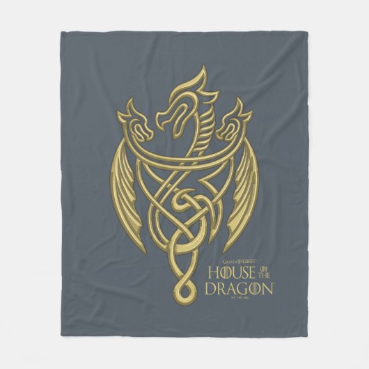 HOSE OF THE DRAGON Golden Filigree Dragon Crest Fleece Deken (Voorkant)