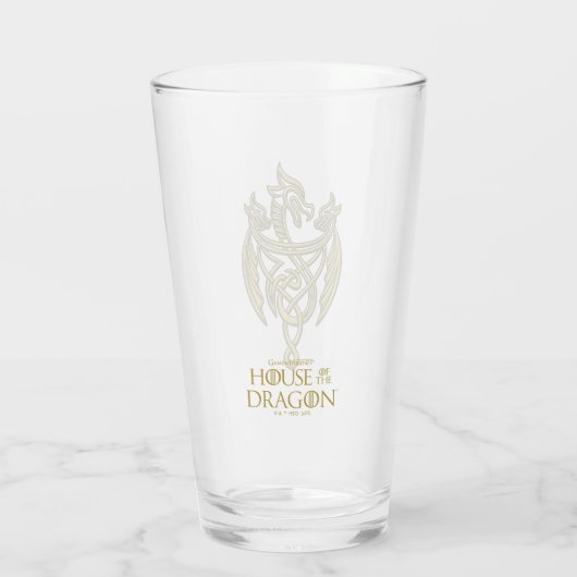 HOSE OF THE DRAGON Golden Filigree Dragon Crest Glas (Achterkant)