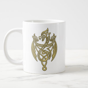 HOSE OF THE DRAGON Golden Filigree Dragon Crest Grote Koffiekop