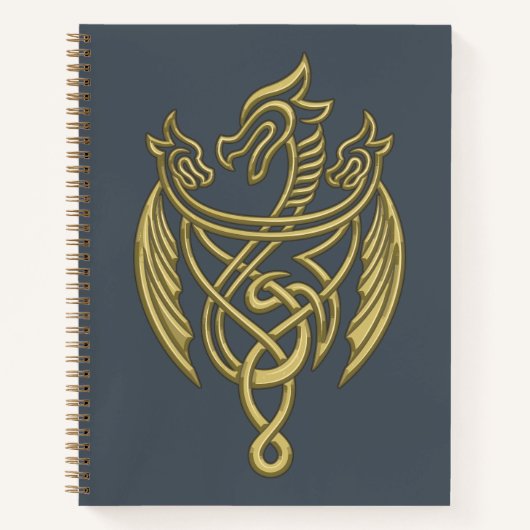 HOSE OF THE DRAGON Golden Filigree Dragon Crest Notitieboek (Voorkant)