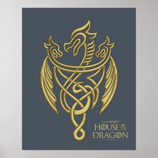 HOSE OF THE DRAGON Golden Filigree Dragon Crest Poster (Voorkant)
