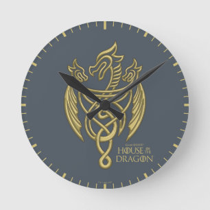 HOSE OF THE DRAGON Golden Filigree Dragon Crest Ronde Klok