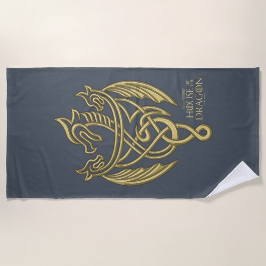 HOSE OF THE DRAGON Golden Filigree Dragon Crest Strandlaken (Voorkant)