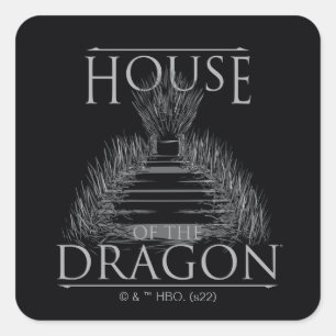 HOSE OF THE DRAGON   Iron Throne Graphic Vierkante Sticker