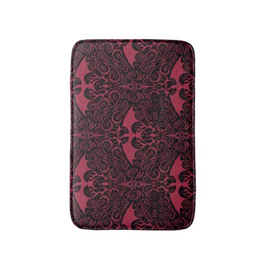 HOSE OF THE DRAGON Red Dragon Filigree Pattern Badmat (Voorkant Verticaal)