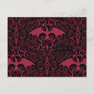 HOSE OF THE DRAGON Red Dragon Filigree Pattern Briefkaart